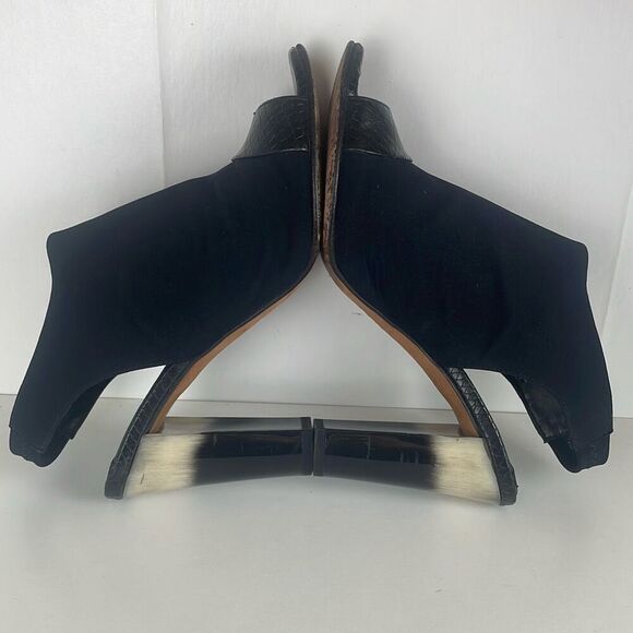 Donald J. Pliner Slingback Fabric and Leather Heeled Sandals 7 Black - Picture 5 of 15